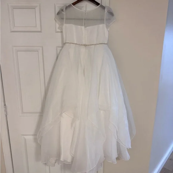 David’s Bridal Girls Sz 14 White Flower Girl/Daughter of the Bride Wedding Dress - Picture 4 of 11